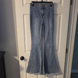 Stylish Light Blue Flare Jeans for Women